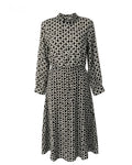 Robe mi-longue imprimée géométrique - Taille 44