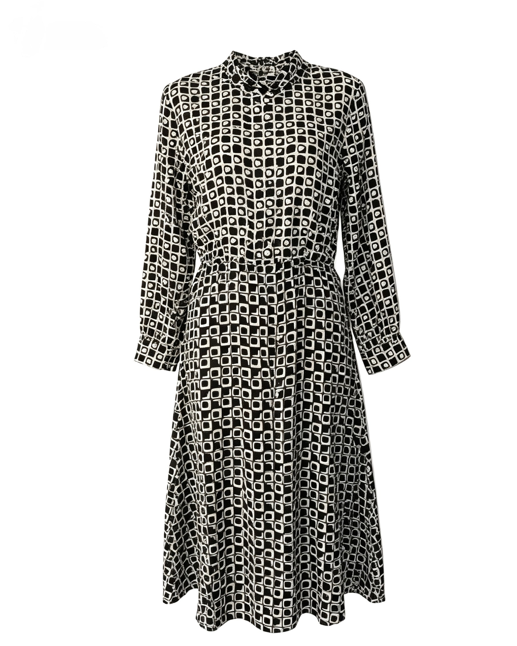 Robe mi-longue imprimée géométrique - Taille 44