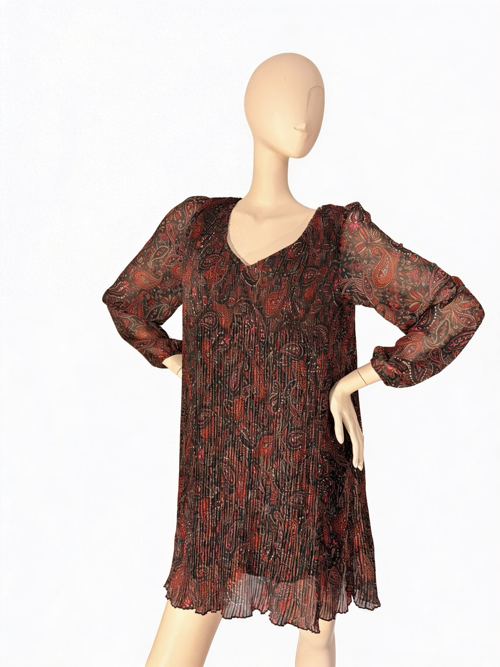 Robe courte plissé - élégance bohème - Taille M