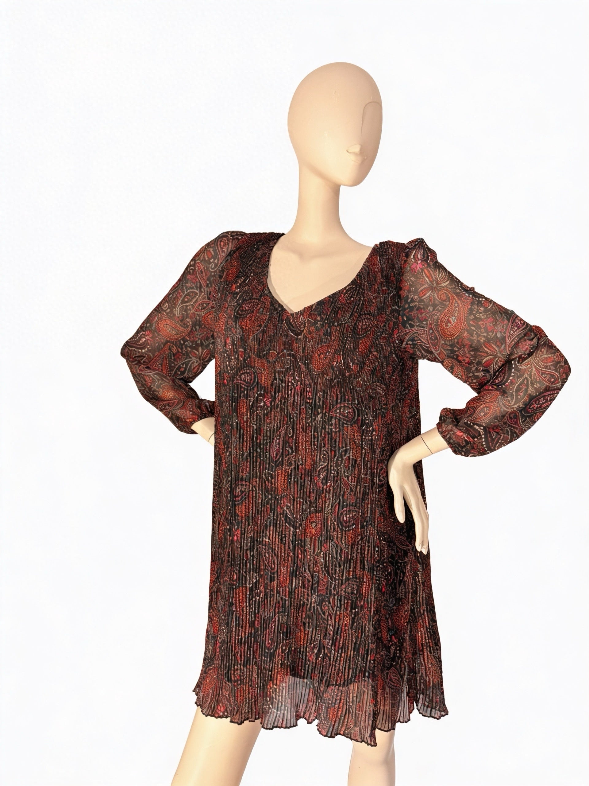 Robe courte plissé - élégance bohème - Taille M