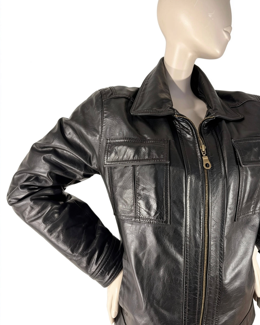 Blouson masculin en cuir véritable
