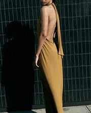 Robe longue dos nu à noeud - taille L