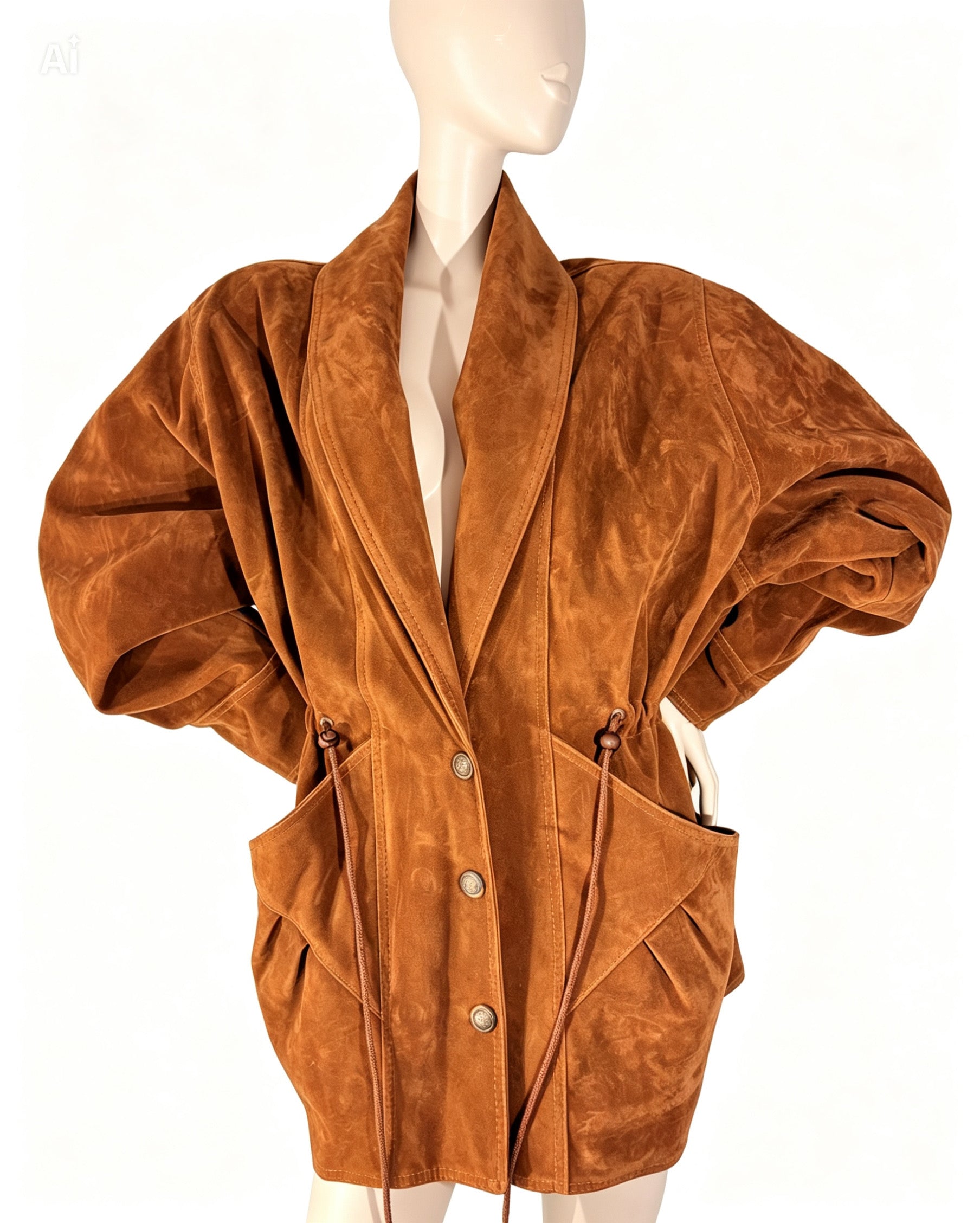 Manteau en cuir daim 100%