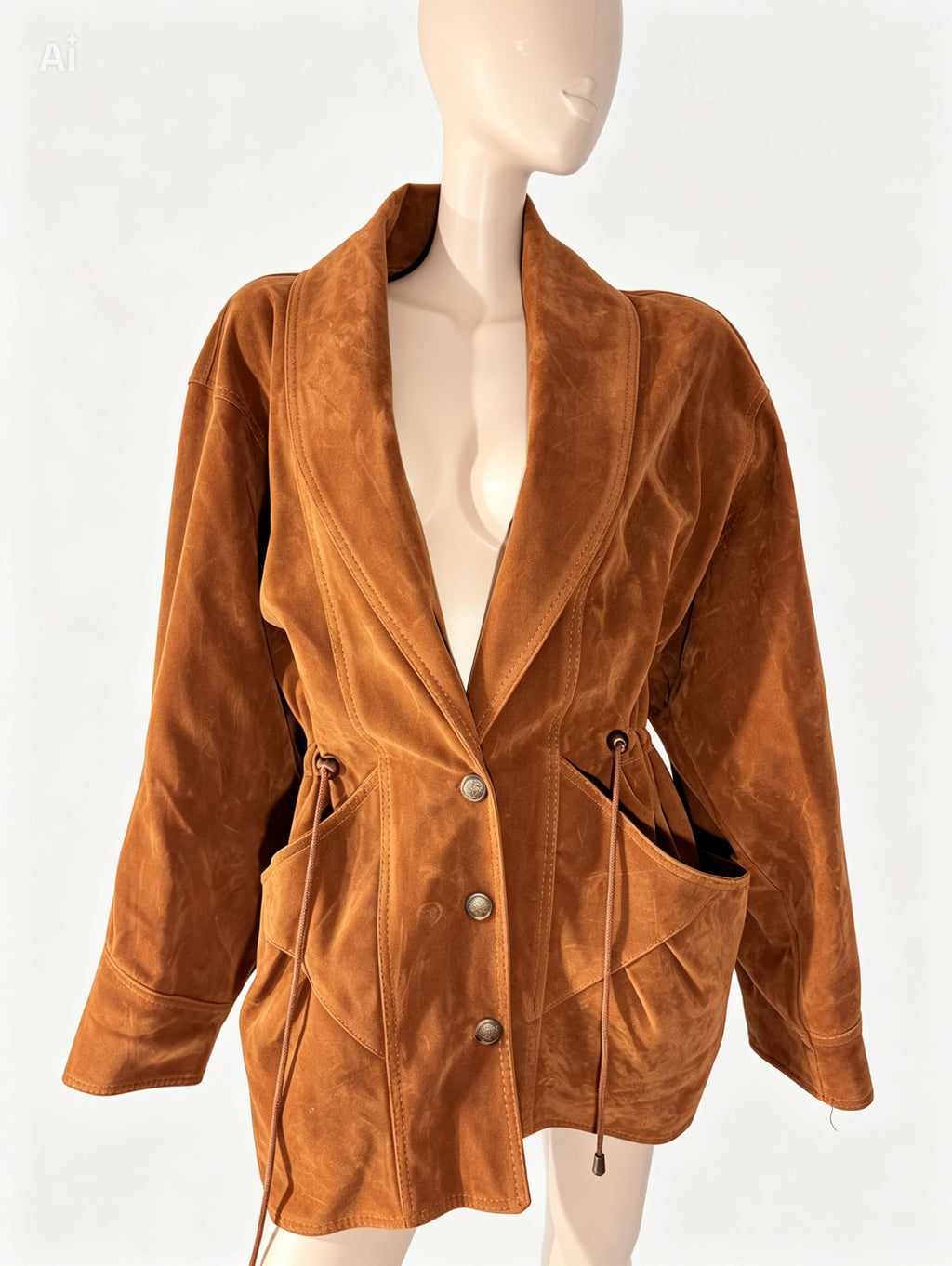Manteau en cuir daim 100%