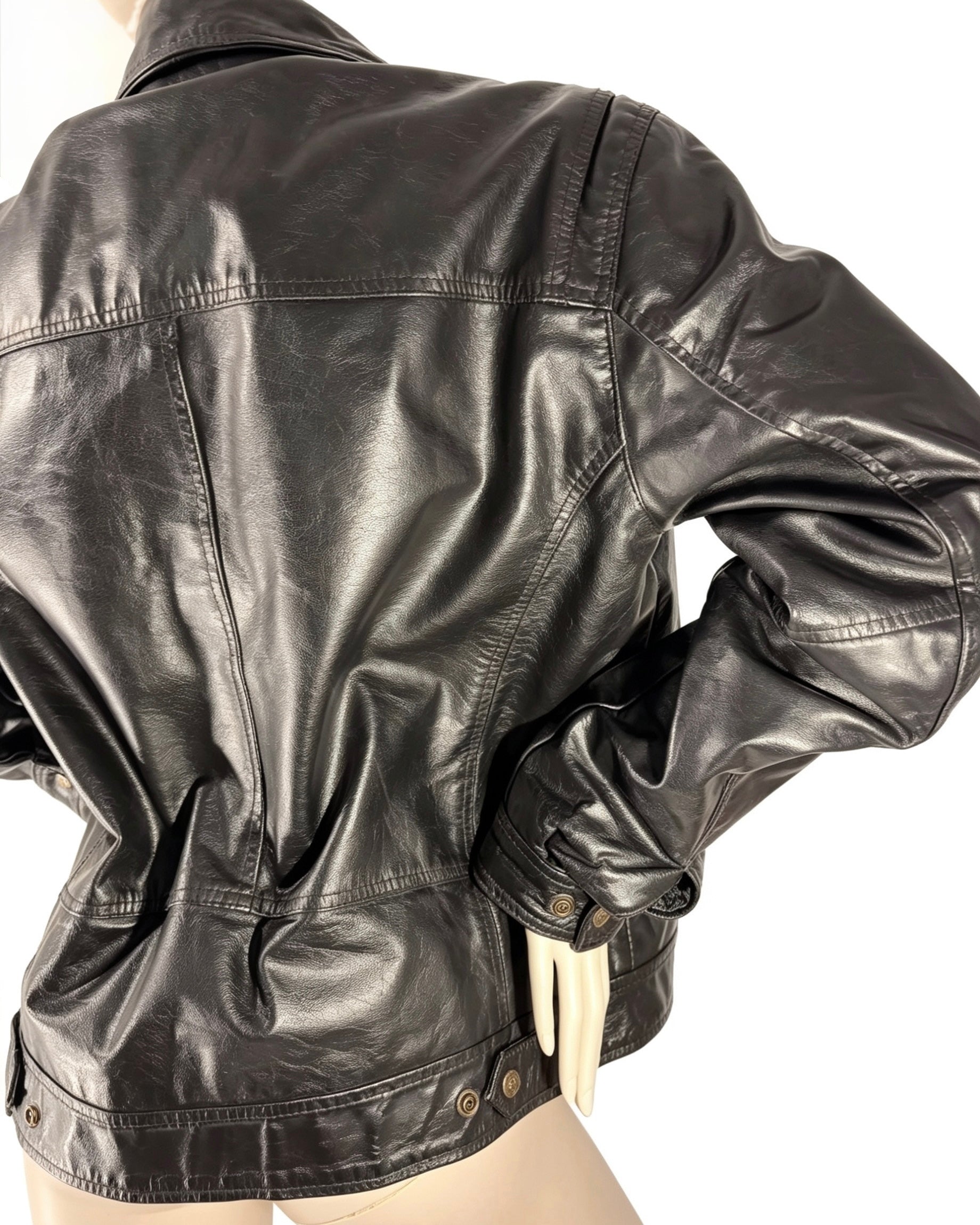 Blouson masculin en cuir véritable