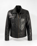 Blouson masculin en cuir véritable